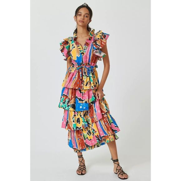 Anthropologie Dresses & Skirts - Anthropologie Love The Label Mix-Print Midi Dress